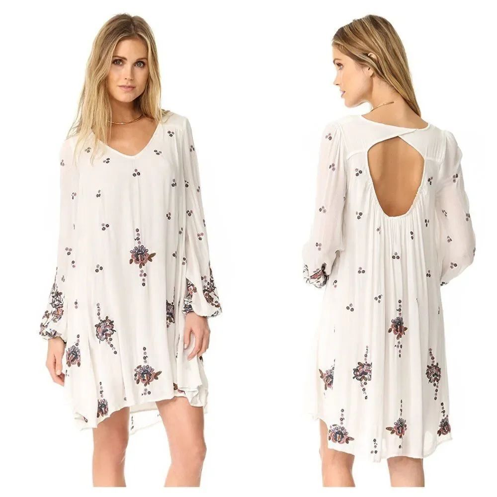 Free People Oxford Embroidered Minidress Size Sm